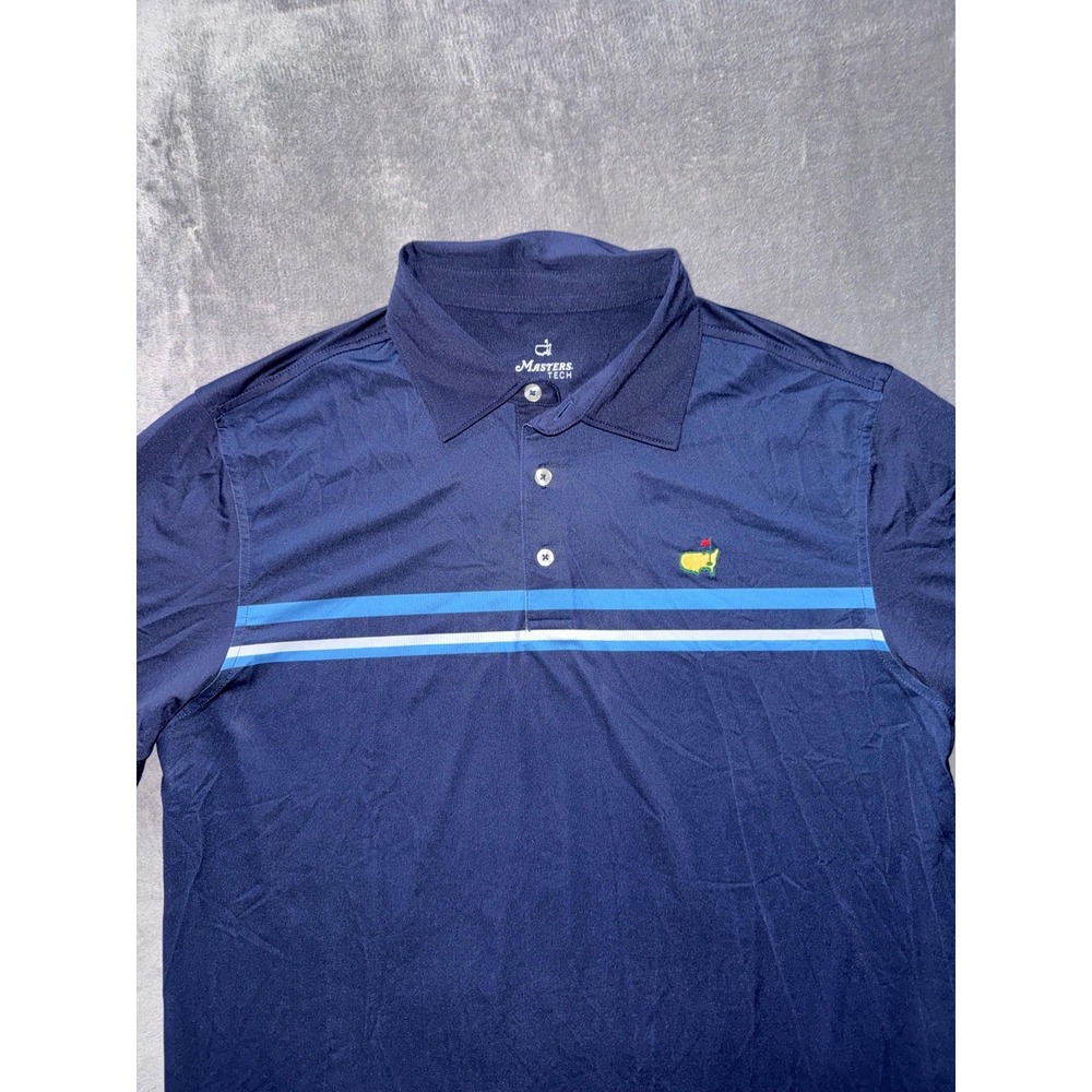 Masters Tech Polo Shirt Mens Blue Golf Performance Polyester Size M - Picture 2 of 6